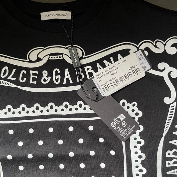 Dolce & Gabbana Kids Black and White Bandana Print Tee - Picture 2 of 4